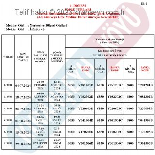 Normal Konaklama (Yürüme) 15 Günlük Umre Programı
(3-5 Gün veya Gece Medine, 10-12 Gün veya Gece Mekke)